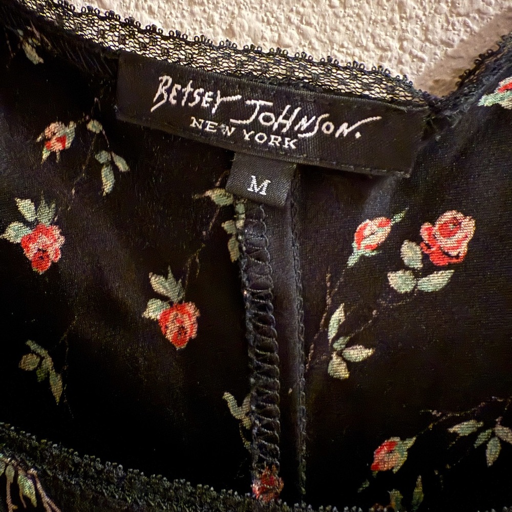 Vintage Betsey Johnson NY Slip Dress, 90’s/Y2K Floral Coquette Grunge,Goth - Picture 10 of 12